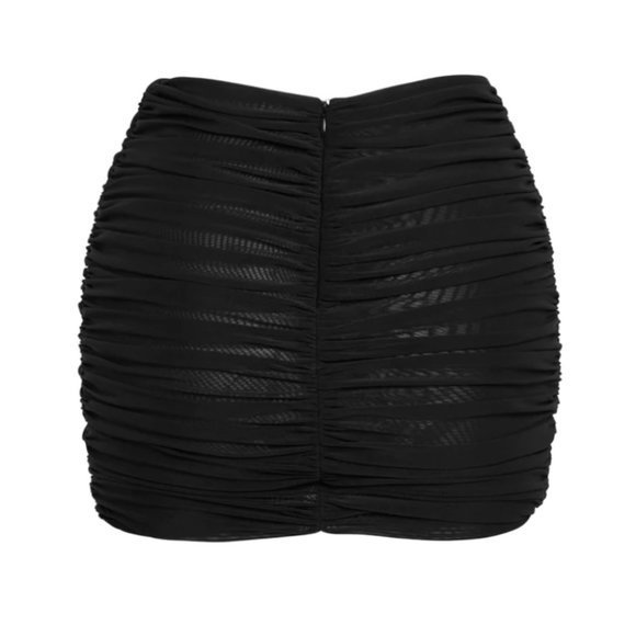 NEPTUNE MESH MINI SKIRT - BLACK - Picture 2 of 3